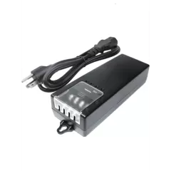 SAXXON PSU1250D4D - Fuente de Poder de Poder de 4 Canales 12 Vcc 5 Amperes/ 1.25 Amper por Canal/ Color Negro/ Entrada 100 V ca - 240 V ca/ Con Protección de Descargas/