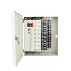 SAXXON PSU1220D16H- Fuente de Poder Profesional de 11 a 15 vcd/ 20 Amperes/ Para 16 Camaras Hasta 4k/ 1.25 Amperes por Canal/ Protección contra Sobrecargas/ Filtro de Ruido por Canal/ Uso rudo/