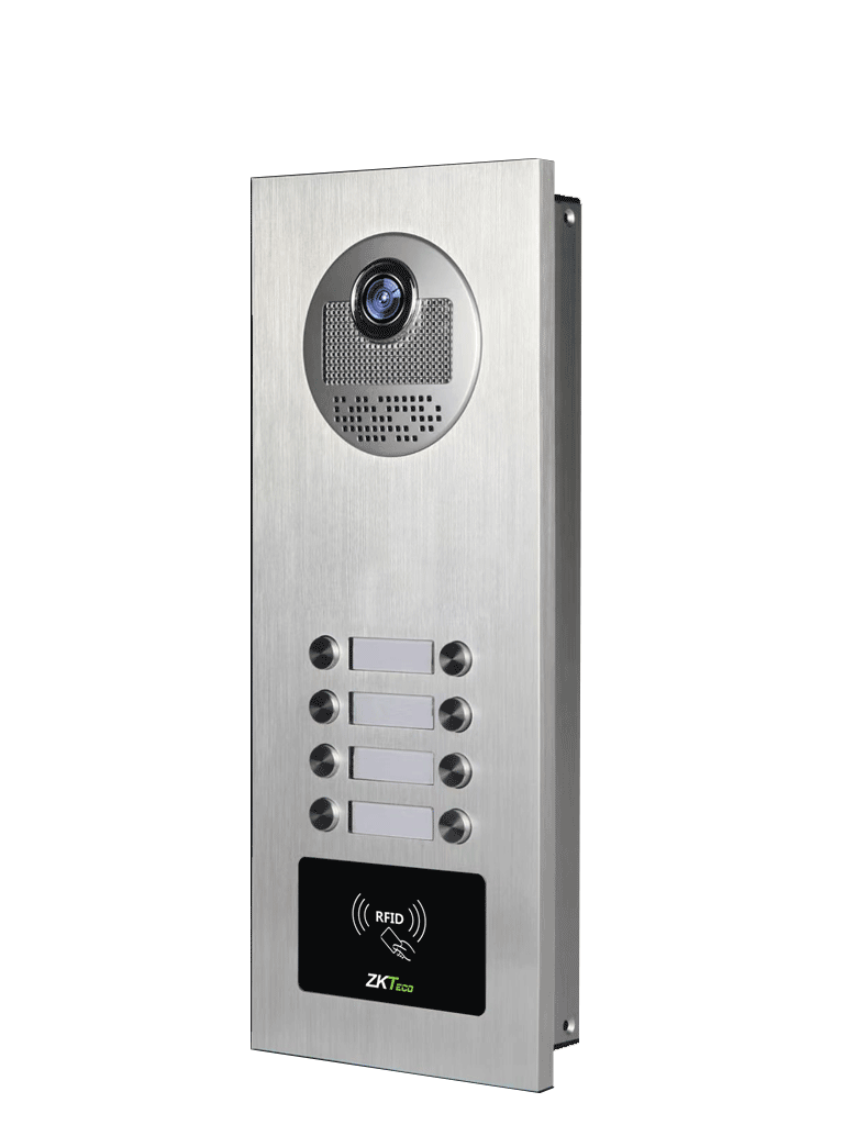 ZKTECO VE08A01 - Videoportero Departamental para 8 Monitores / Cámara  de 700TVL / Ángulo de Visión 92° / Visión Nocturna / Apertura de Puerta con Tarjeta RFID/ IP54 