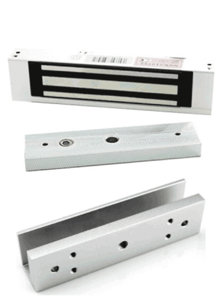 ZKTECO LMB120SU - Paquete de contrachapa magnética de 120 Kg incluye soporte de fijación en U para instalación en puertas de vidrio o cristal templado