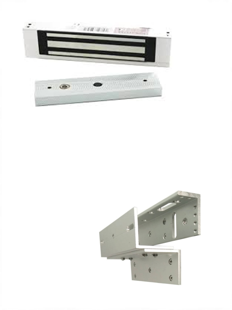 ZKTECO LM120PAK - Paquete de contrachapa magnética de 120 kg, voltaje de 12VDC incluye soporte ZL para su instalación, compatible para puertas de madera y metal