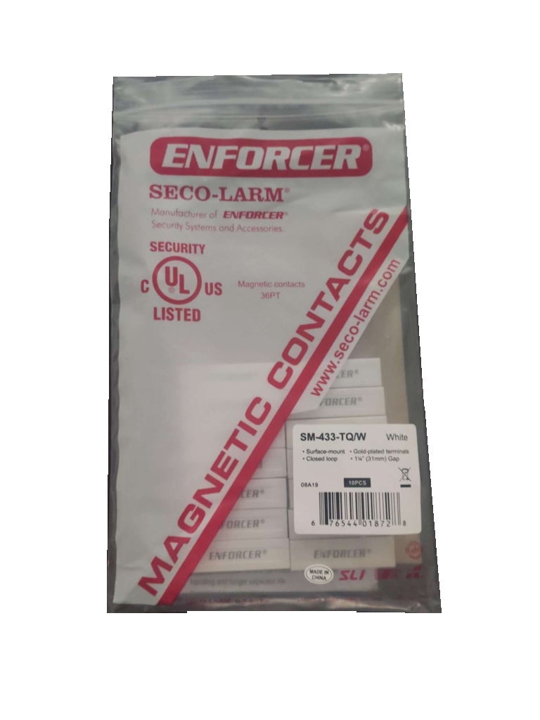 Bosch--Seco-Larm 10PKW  -Paquete de 10 Contactos magneticos SM433TQ/W  BLANCOS de sobreponer 1-1/4" (31mm) Gap Compatible paneles DSC / RISCO / BOSCH-