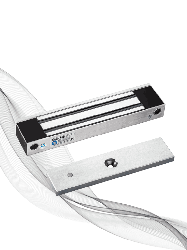 YLI ELECTRONIC--YLI YM350WS - Cerradura Magnética para Control de Acceso / Fuerza de Sujeción de 350 kg (800 lb) / Para puertas de madera, vidrio y metálicas / IP68 para uso exterior e interior-