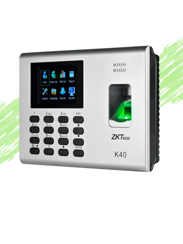 ZKTECO--ZKTECO K40 - Control de Acceso y Asistencia Simple / 1000 Huellas / TCPIP / Descarga de  USB en Hoja de Cálculo / 2 Horas de Respaldo #10%-