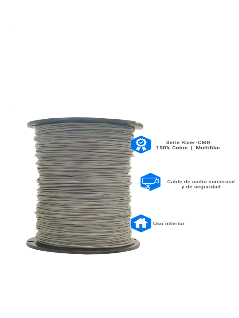BELDEN--BELDEN 5300UE0081000 - Cable de alarma/ 2 Conductores / Calibre 18 AWG/ 305 Metros / Recomendable para control de acceso / Videoportero / Audio/ COLOR GRIS-