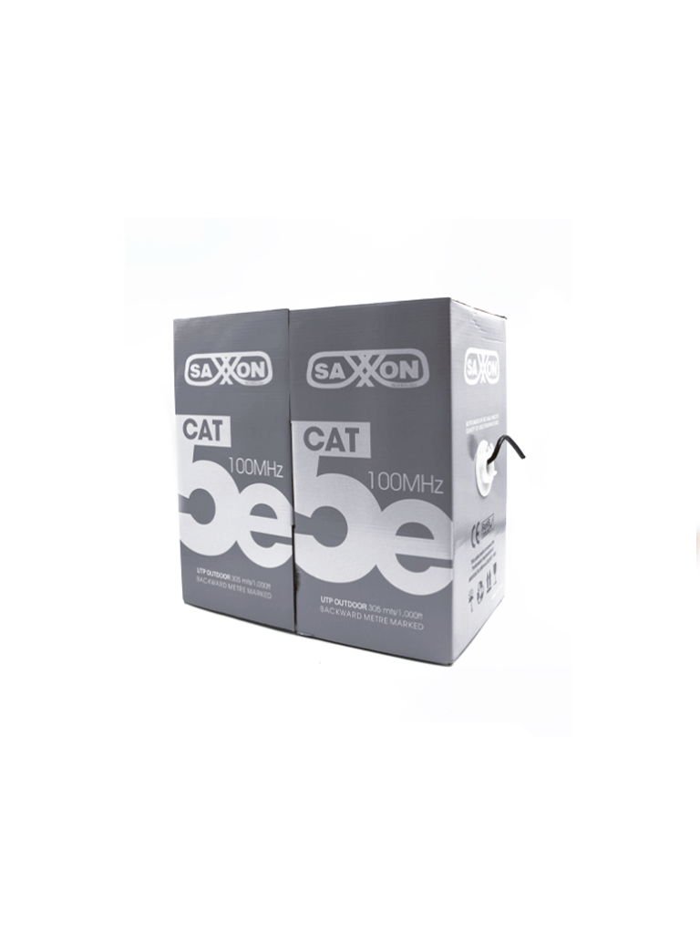 SAXXON--SAXXON OUTP5ECCAEXT - Cable UTP CCA / Categoria 5E / Color negro / Exterior / 305  Mts / 4 Pares / Doble forro/-