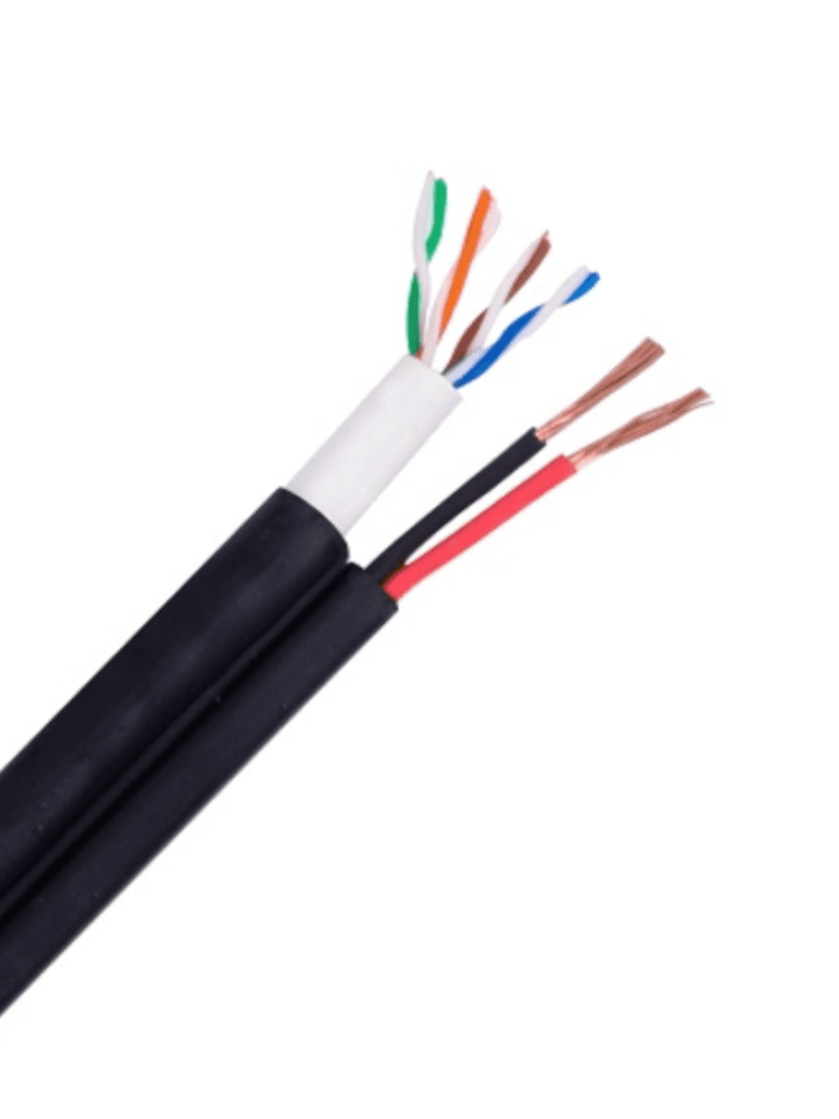 SAXXON--SAXXON OUTP5ECCAEXT2E - Bobina de Cable UTP Cat5e Siames/ 305 Metros/ Uso Exterior/ CCA/ UTP+Cables de Energía Cal. 18 AWG/ Doble Forro en Cable UTP/  Ideal para Cableado de Video/-