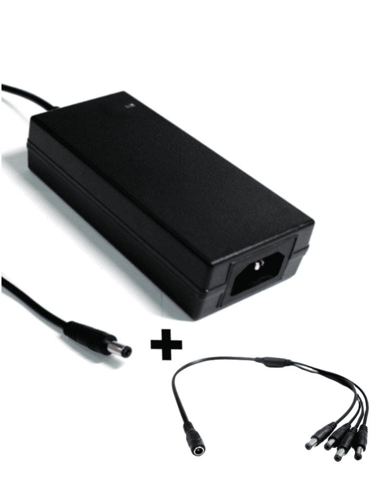 SAXXON--SAXXON PSU1205DPAQD - Paquete de Fuente de Poder de 12 Vcc 5 Amperes + Divisor para 4 Camaras/ Ideal Para Equipos de Alto Consumo/ Para Usos Multiples: Sistemas de CCTV, Acceso, Asistencia, etc/ Certificación UL/-