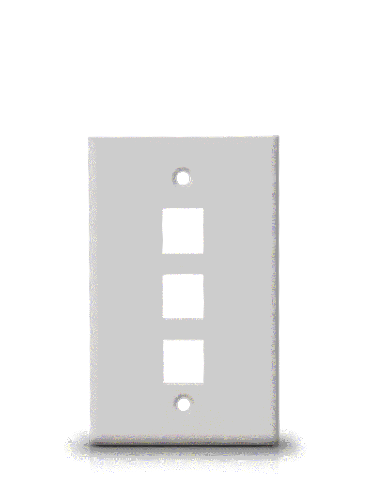 SAXXON--SAXXON A1753A - Placa de pared/ Vertical/ 3 Puertos tipo keystone/ Color blanco-