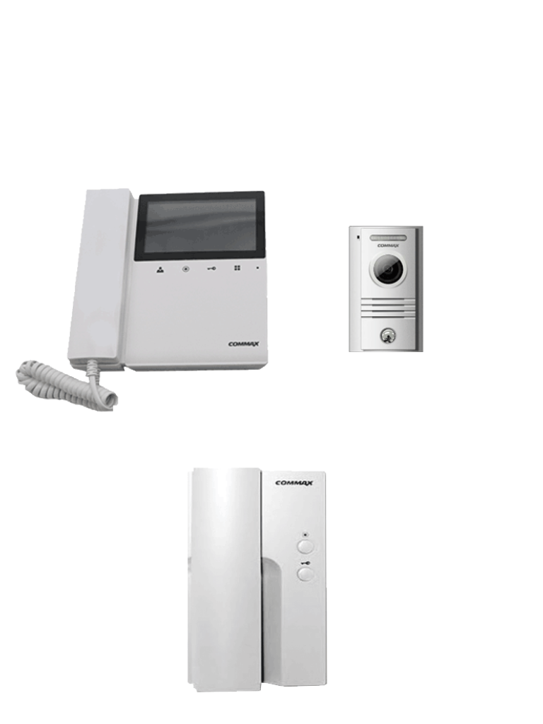 COMMAX--COMMAX CDV43K2DRC40KPAQ - Paquete de videoportero que incluye monitor de 4.3 pulgadas,  frente de calle de aluminio y auricular con conexion al monitor, contesta desde el monitor o el auricular/ Monitor y auricular se intercomunican-