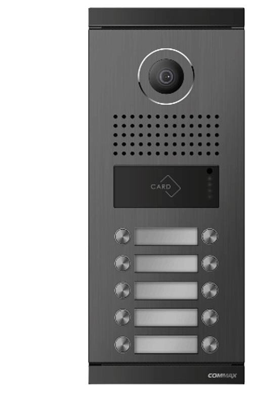 COMMAX--COMMAX DRC10MLRF1 - Frente de calle para 10 apartamentos compatible con monitores  Commax, conexión directa a 4 hilos al monitor sin distribuidores, salidas NO y NC para apertura de puerta con tarjeta mifare o desde monitor-