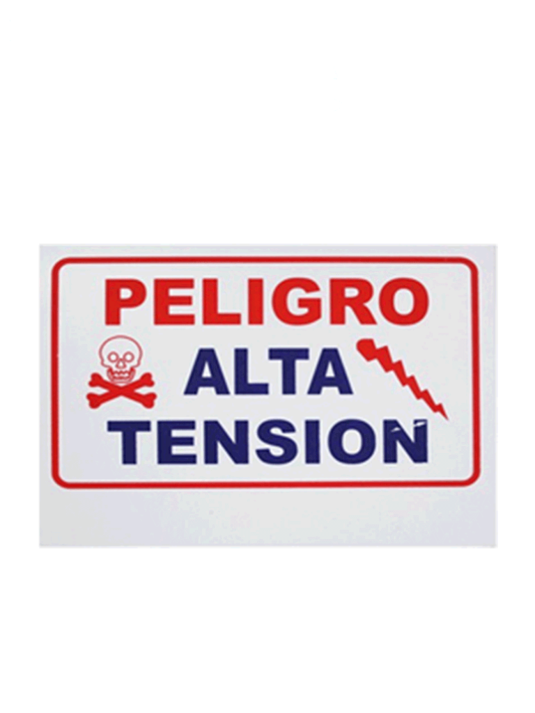 YONUSA--YONUSA LPVOLTAS - Letrero o anuncio genérico preventivo de alta tensión para colocación en cercos eléctricos entre cada 6 a 8 metros/ Espacio para publicidad teléfono, logo o correo de empresa-