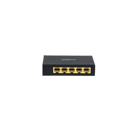 DAHUA--DAHUA PFS3005-5GT - Switch Gigabit de 5 Puertos No Administrable/ Capa 2/ 10/100/1000 Base-T/ Carcasa Metalica/ Switching 10G/ Tasa de Reenvio de Paquetes 7.44 Mbps/ Memoria Bufer de Paquetes 1Mb/ Con Proteccion de Descargas/-