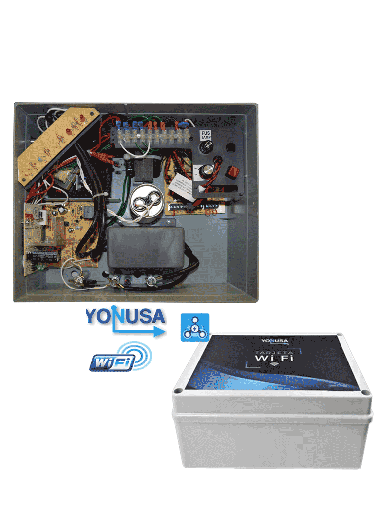 YONUSA--YONUSA EY10000127AFWIFI - Paquete de ENERGIZADOR de alta frecuencia ANTIPLANTAS de 10000V y modulo  WiFi para control desde APP-