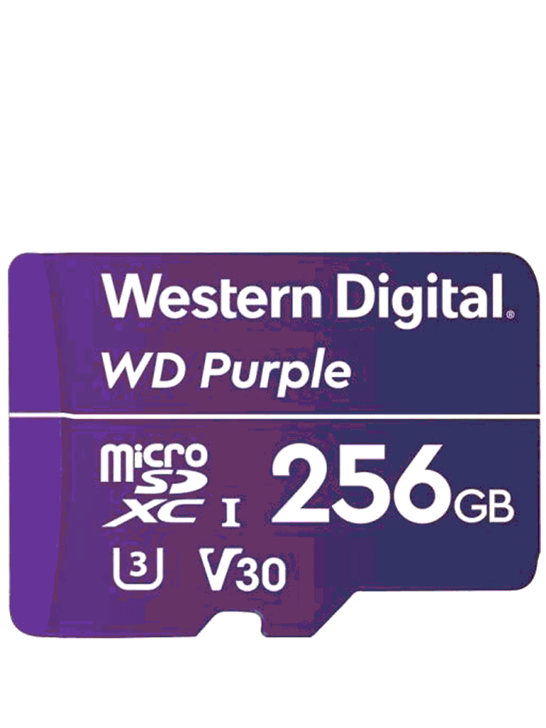 WESTERN DIGITAL--WESTERN DIGITAL WDD256G1P0C MicroSD 256GB / MICRO SDXC PURPLE SC QD101 VIDEOVIGILANCIA 24/7 CLASE 10 U1 LECT 50MB/S ESC 40MB/S-