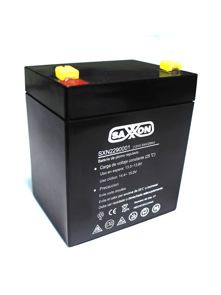 SAXXON--SAXXON CBAT45AH- Bateria de respaldo de 12 volts libre de mantenimiento y facil instalacion / 4.5 AH/ Compatible DSC/ CCTV/ Acceso-