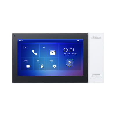 DAHUA--DAHUA VTH2421FW-P- Monitor IP Touch de 7" / Serie Pro/ Memoria de 8GB Embebida/ PoE Estandar/ Soporta Llamada en Grupo/ Ranura MicroSD/ 6&1 E&S de Alarmas/Hasta 9 Monitores Adicionales/ Soporta Dejar Videos y Mensajes de Texto/-