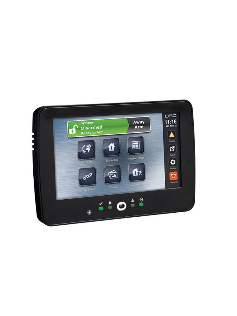 DSC--DSC HS2TCHPBLK N - Teclado Cableado de Pantalla Táctil negro de 7’’ con Lector de Proximidad admite 128 zonas compatible con NEO-