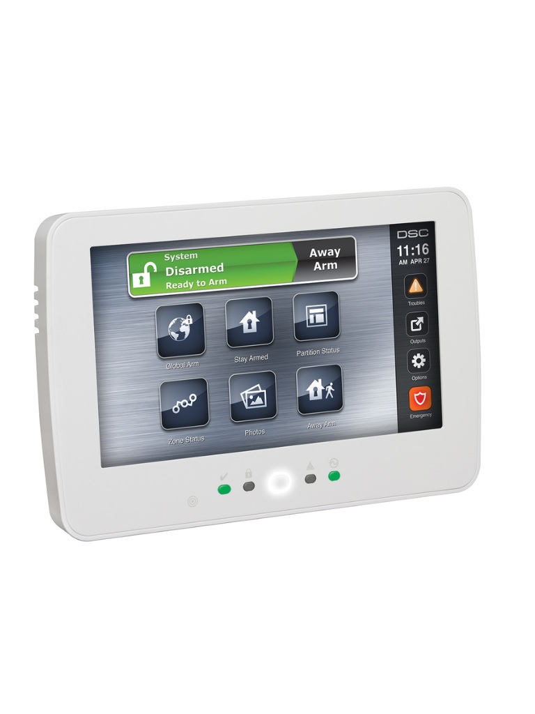DSC--DSC HS2TCHPRO - Teclado Cableado de Pantalla Táctil de 7’’  admite 248 zonas compatible con panel PRO-