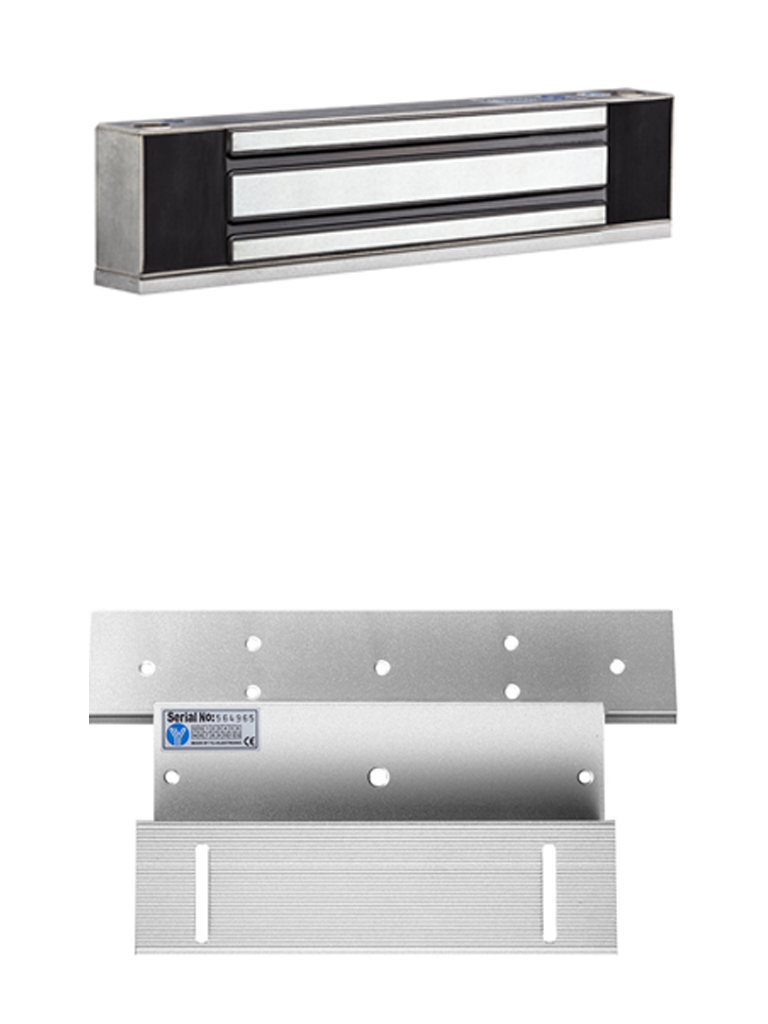 YLI ELECTRONIC--YLI YM350WSPAK - Paquete con chapa de 350 kg/800 Lb para uso en exteriores o interiores IP68 uso en puertas de metal, vidrio o madera incluye soporte de fijación ZL-