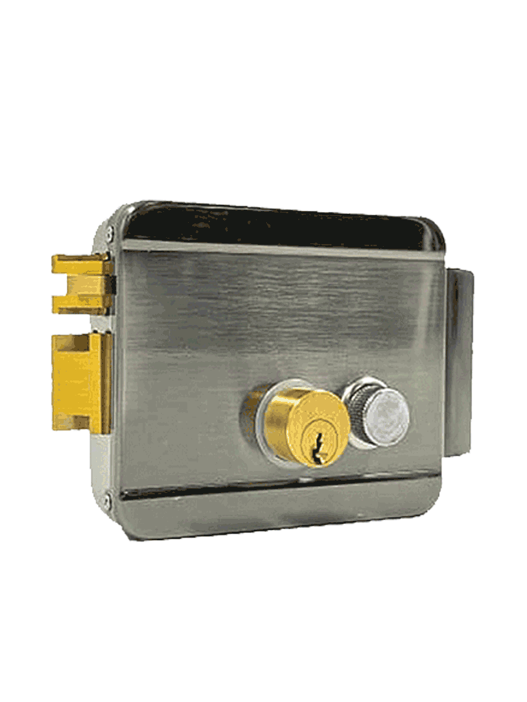 YLI ELECTRONIC--YLI ABK702BL - Cerradura Eléctrica Izquierda / Carcasa Metálica / Apertura con Botón, Llave / 12VDC / Uso Interior / Compatible con Controles de Acceso-