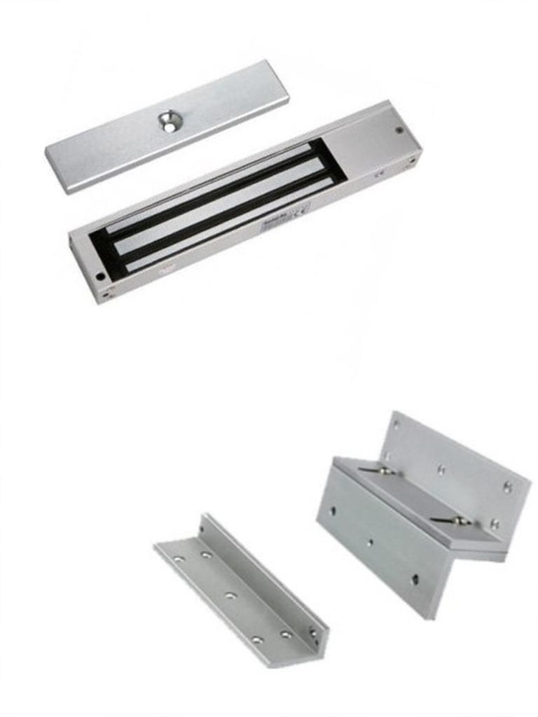 ZKTECO--ZKTECO LM200LEDPAK - Paquete de contrachapa magnética con indicador LED de 200 kg, cuenta con entradas para conexión de sensor de puerta , voltaje de 12VDC incluye soporte LM200ZL en ZL para instalación-