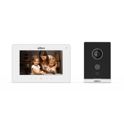 DAHUA--DAHUA KTW01 - Kit de Videoportero WiFi/ Monitor con Pantalla de 7"/ 6 Entradas de Alarmas/ 8 Zonas de Alarma Inalámbricas/ Ranura MicroSD/ Graba y Captura Imágenes/ Camara de 2MP con WDR Real e IR/ Controla 2 Puertas/ Apertura con Tarjeta/-