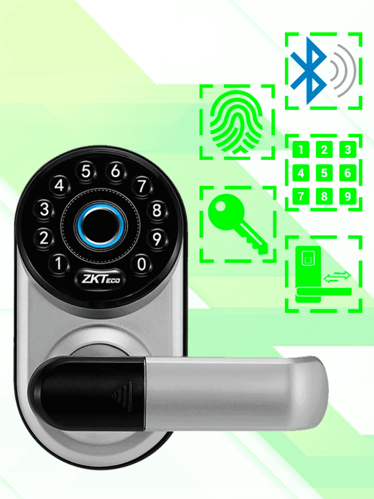 ZKTECO--ZKTECO ML200 -  Cerradura inteligente con teclado/ Bluetooth / 100 Usuarios / Compatible con app Zsmart-