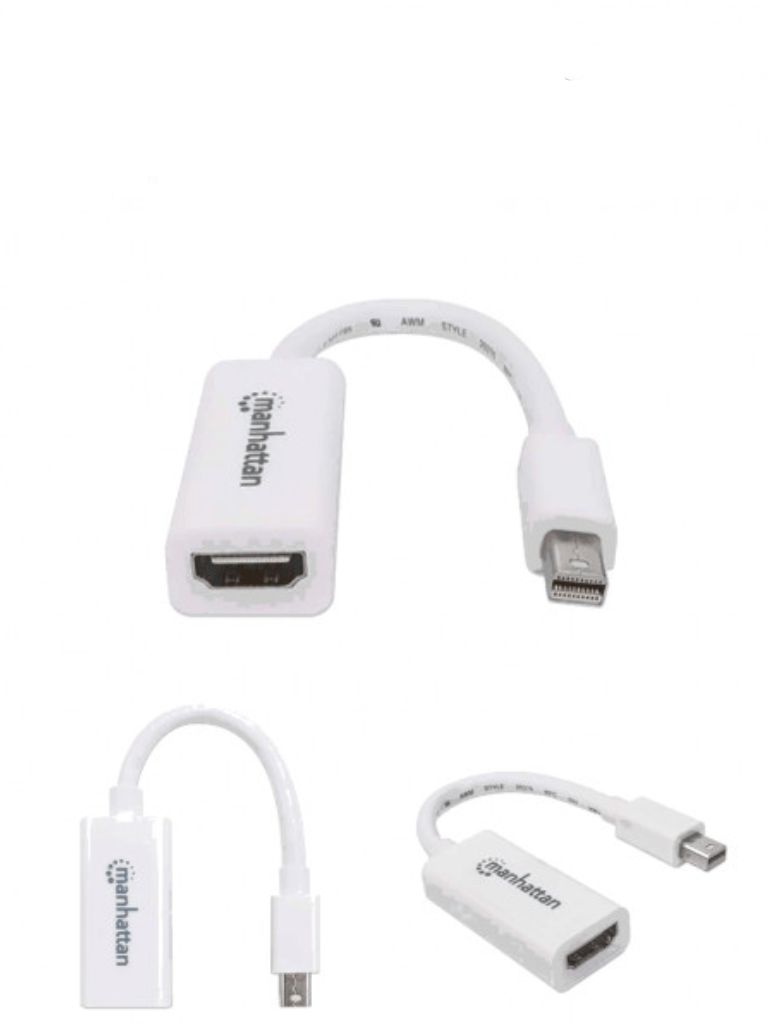 MANHATTAN--MANHATTAN 322461 - Adaptador Pasivo de Mini DisplayPort a HDMI/ Mini DisplayPort Macho a HDMI Hembra/ Soporta Una Resolución de 1080p@60Hz/ Soporta Audio sin Compresión/-