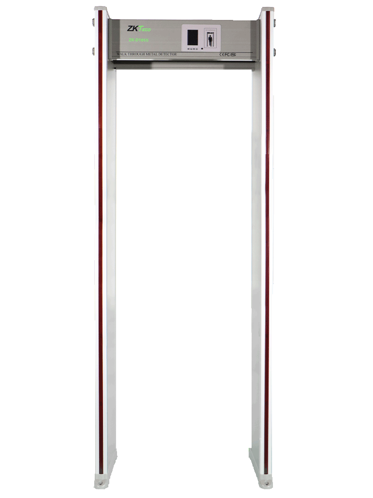 ZKTECO--ZKTECO D1065 - Arco Detector de Metal / 6 Zonas de Detección / 100 Niveles de Sensibilidad / Contador de Personas y Alarmas / Pantalla LCD 3.5 " / Indicadores LED en Ambas Vistas-