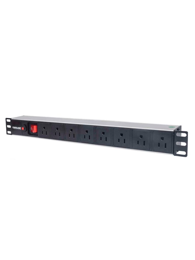 INTELLINET--INTELLINET 713993- Barra PDU / 8 cont. Gab/Rack 19"/ 1U/ Contra sobrecarga / On/Off-