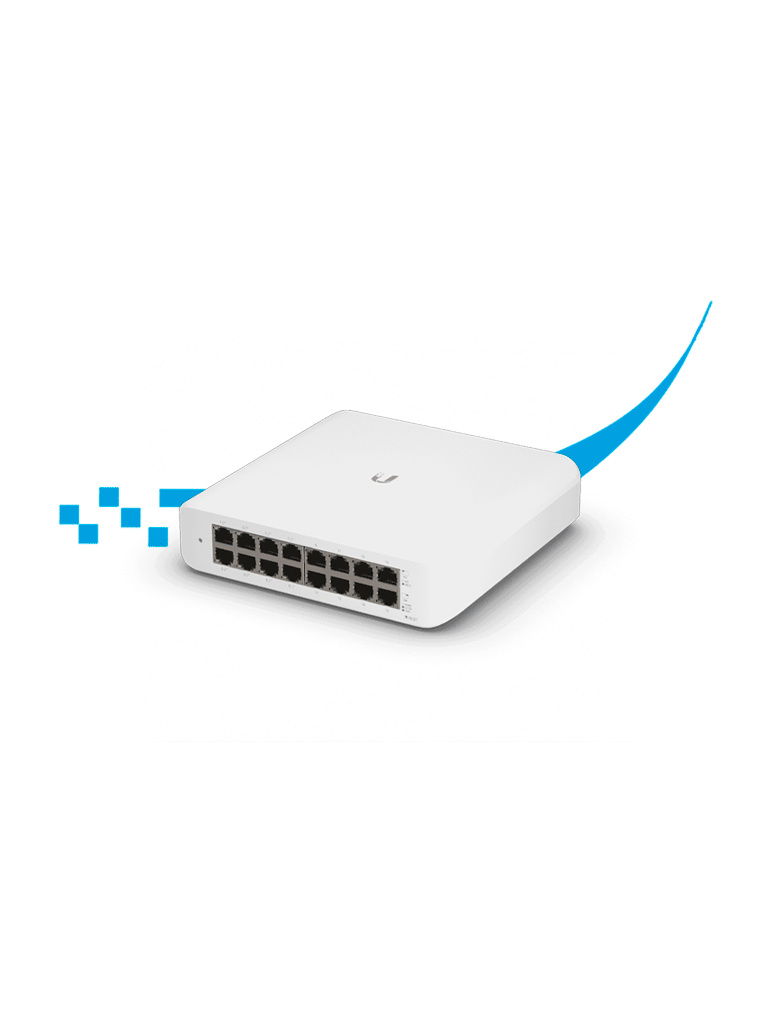 UBIQUITI--UBIQUITI USW-LITE-16-POE - Switch UniFi Lite/ Administrable PoE de 16 Puertos 10/100/1000Mbps/ 8 puertos 802.3af&at/ Presupuesto PoE 45W-