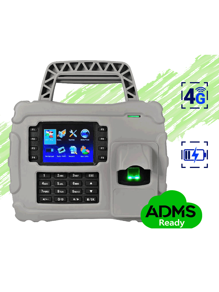 ZKTECO--ZKTECO S922ID4G - Control de Asistencia portátil / 5000 Huellas / Tarjetas  ID / TCPIP /  IP65 / 4 Horas de Respaldo / Soporta tarjeta SIM para comunicación 4G #10%-