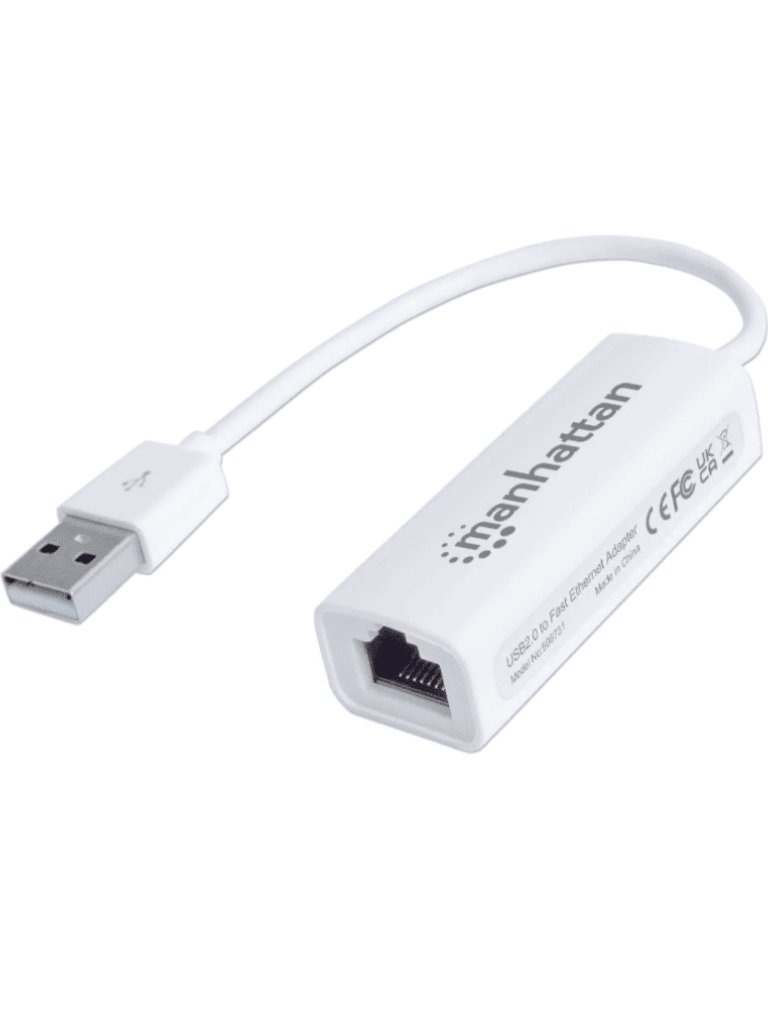 MANHATTAN--MANHATTAN 506731 - Adaptador Fast Ethernet USB de Alta Velocidad 2.0/ Velocidad Hasta 100 Mbps Fast Ethernet/ Hot Swap/ Full Dúplex con Detección Automática de la Velocidad/ Certificaciones: FCC Clase B, Marca CE, RoHS/-