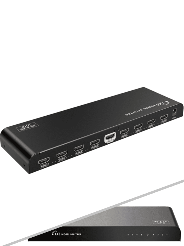 SAXXON--SAXXON LKV318HDR-V2.0 - Divisor de Video HDMI  de 1 Entrada y 8 Salidas/ Soporta Resolución Ultra HD 4K&2K @30 Hz/ Distancia  de 10 Metros en Entrada y Salida/ Switch EDID/-