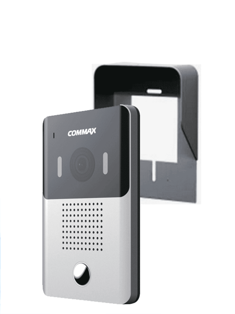 COMMAX--COMMAX DRC4YP - Frente de calle para videoportero, compatible con monitores Commax uso en interior y exterior/ Soporta 2 monitores/ Salida de relay para función de apertura de puerta incluye cubierta metalica-