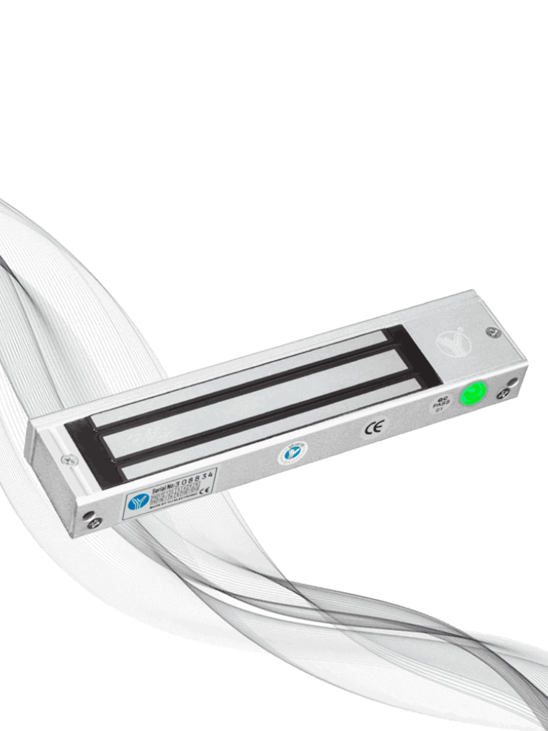 YLI ELECTRONIC--YLI YM500NLED - Cerradura Magnética con Indicador Led para Control de Acceso / Uso rudo / Interior / Fuerza de Sujeción 500 kg o 1200 Lb / Voltaje Doble 12 ó 24 VDC / Compatible con Soporte MBK500NZL-