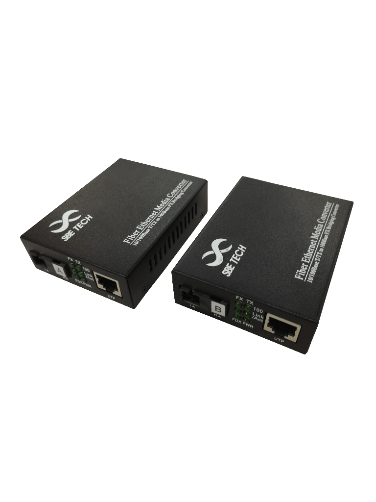 SBE TECH--SBE TECH SBE-MCWDM1F Par de convertidor de medios WDM Monomodo / 1 puerto RJ45 10/100 a 1 puerto SC monomodo / Enlace hasta 25 km-