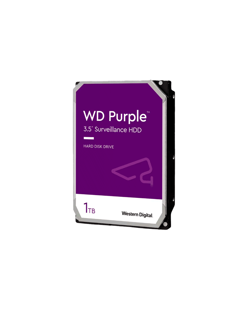 WESTERN DIGITAL--WESTERN WD11PURZ - Disco Duro de 1TB Purple/ Especial Para Videovigilancia/ Trabajo 24/7/ Interface: Sata 6 Gb/s/ Hasta 64 Cámaras/ Hasta 8 Bahías de Discos Duros/ 3 Años de Garantía-