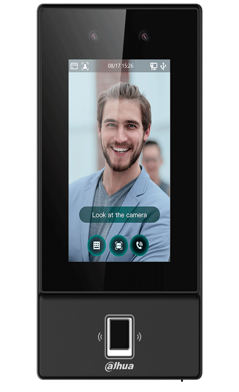 DAHUA--DHI-ASI6214S-D Control de acceso con reconocimiento facial/ Pantalla de 4.3 Pulgadas/ Cámara 2 MP/ 6.000 usuarios/ 6.000 rostros/ 6.000 contraseñas/ 6.000 huellas dactilares-