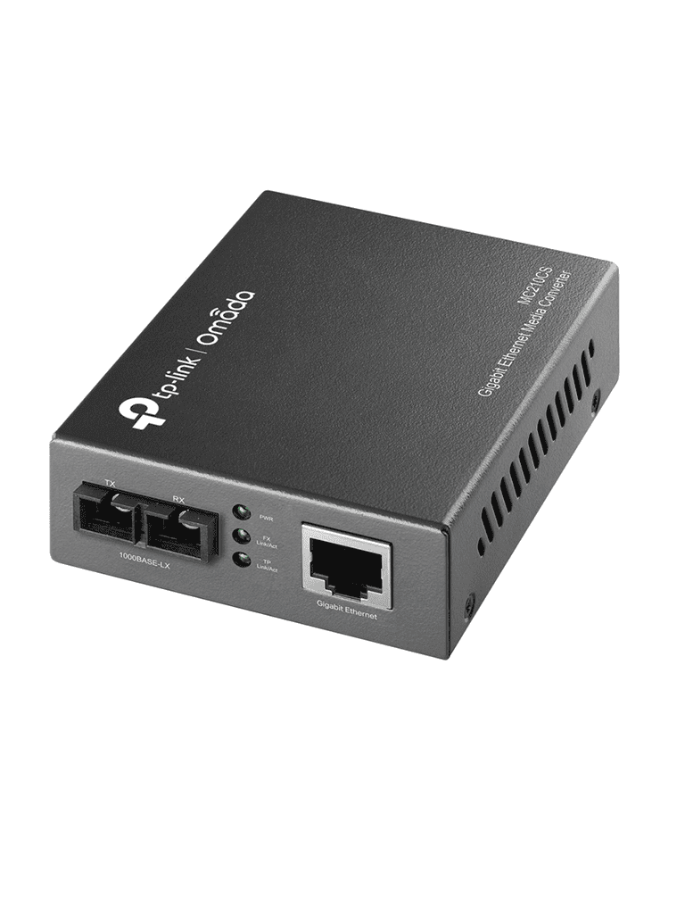 TP-LINK--TP-LINK MC210CS - Convertidor Fibra Óptica Monomodo , 1 Puerto RJ45 10/100/1000 Mbps /,Puerto Fibra Óptica SC 1000 Mbps , Hasta 20 Km , Plug and Play-