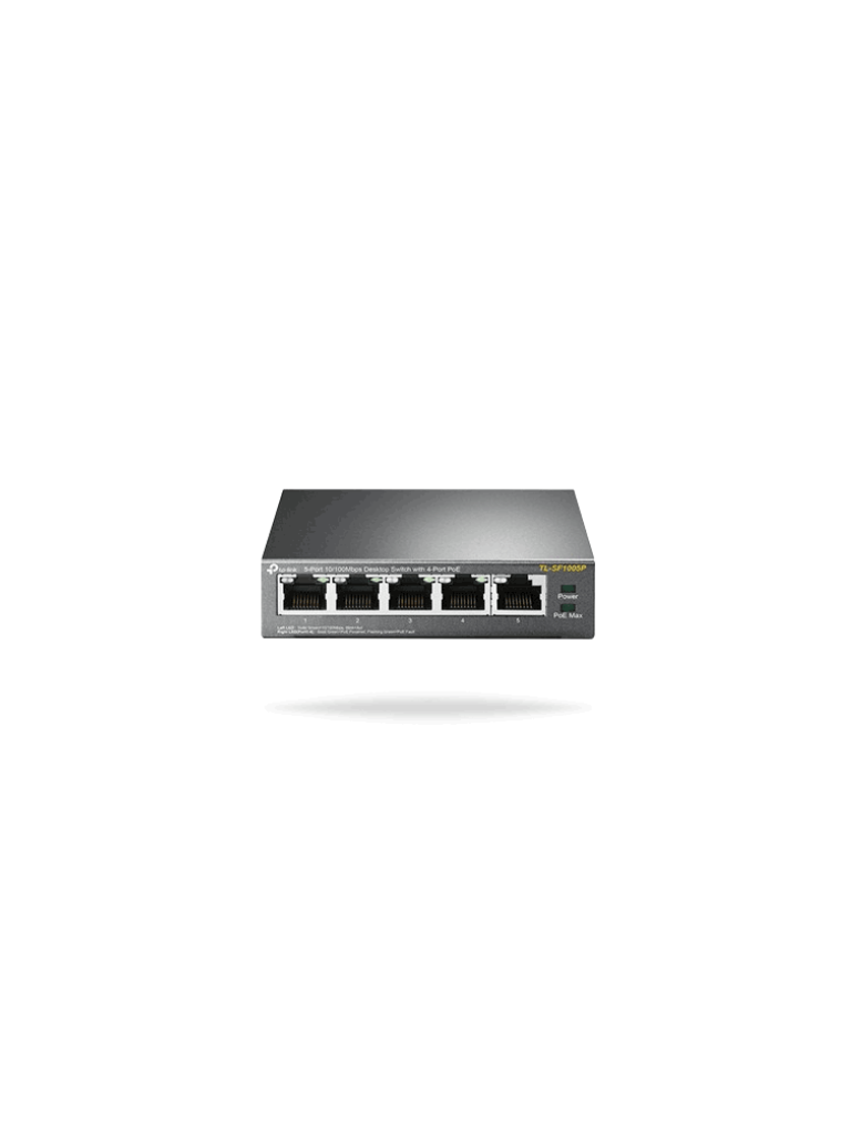 TP-LINK--TP-LINK TL-SF1005P - Switch PoE No Administrable/ 5 Puertos Fast Ethernet/ 4 Puertos PoE AF/ Suministro PoE Hasta 58W/ Modo Extendido hasta 250m de Conexión-