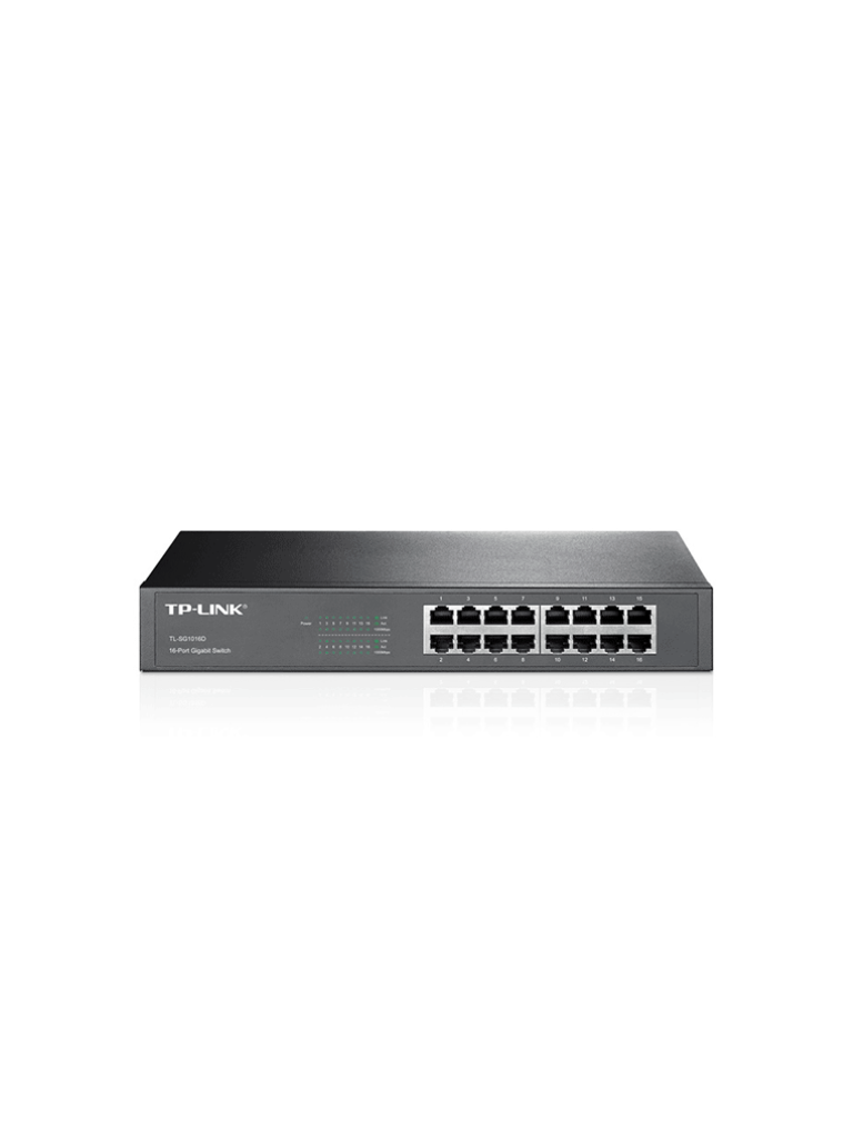 TP-LINK--TP-LINK TL-SG1016D - Switch Gigabit no administrable de 16 puertos 10/100/1000 Mbps para escritorio/rack.-