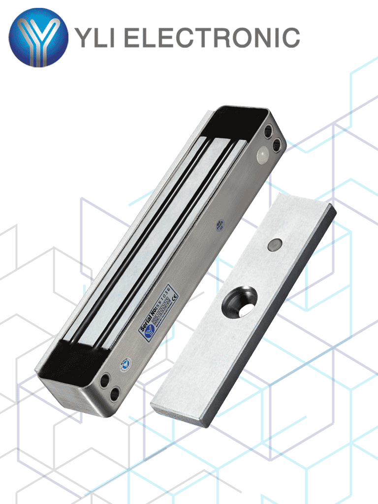 YLI ELECTRONIC--YM280WLED - Cerradura Magnética para exterior IP68 con LED / Fuerza de Sujeción 280Kg /600Lb / Voltaje Dual 12v/24 VDC-