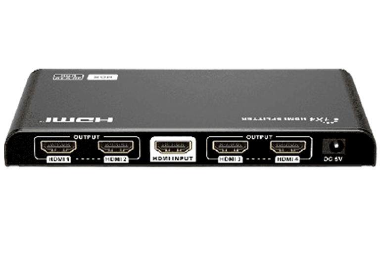 SAXXON--SAXXON LKV314HDR-V3.0 - Divisor HDMI 4K con 1 entrada y 4 salidas, resolución 4K x 2K Ultra HD y 1080P Full HD, soporta HDR, salidas de video combinadas en 4K y 1080P, con alcance de hasta 10 metros en entrada y salidas.-