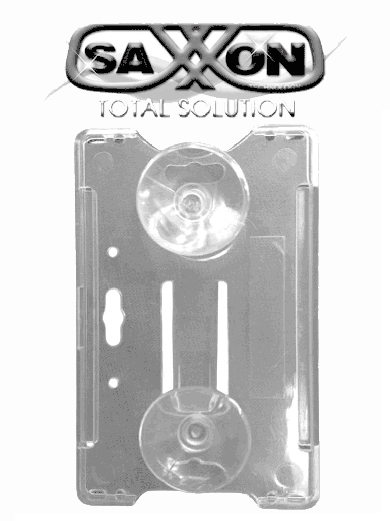 SAXXON--SAXXON ASCBCT2 - Porta Tarjeta de Plástico Transparente / Compatible con Tarjetas o TAG SAXXON de PVC-
