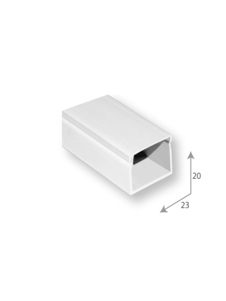 SBE TECH--SBE TECH SBE-2023 Canaleta plástica / PVC / Una vía / Alto 2 cm, Ancho 2.3 cm, Largo 2 metros-