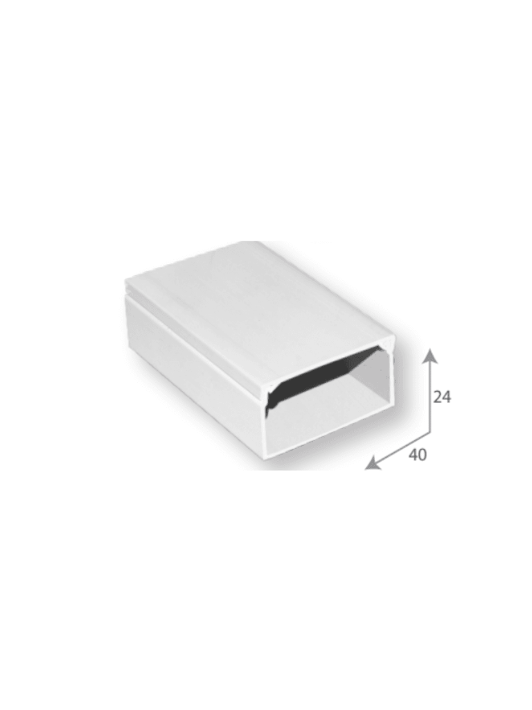 SBE TECH--SBE TECH SBE-2440 - Canaleta plástica / PVC / Una vía / Alto 2.4 cm, Ancho 4 cm, Largo 2 metros-