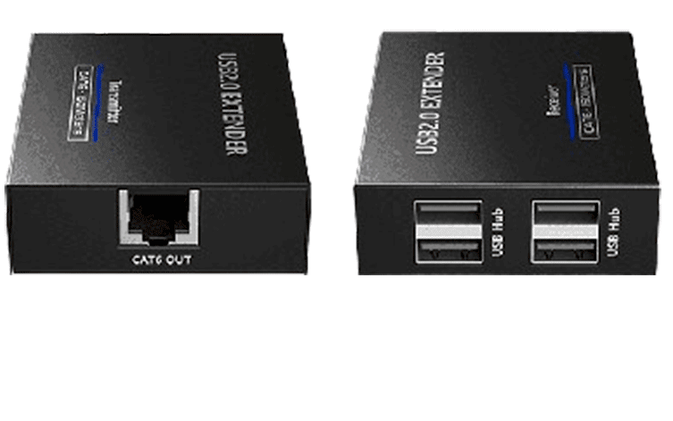 SAXXON--SAXXON LKV100USB - Extensor USB/ 1 Puerto USB de Entrada/ Permite Extender hasta 4 puertos USB de Salida/ Hasta 150m con cable CAT6Com patible con Windows & MAC & Linux-