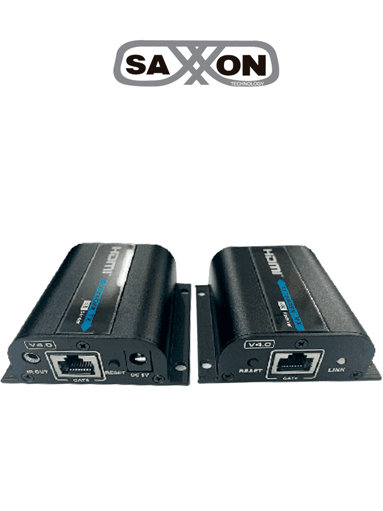 SAXXON--SAXXON LKV372PRO-4.0 - Kit extensor de video HDMI/ Resolucion 4K/ CAT 6/ 6A Cobre / PoC/ Hasta 50 metros/ Loop HDMI en transmisor/ Transmisor IR/ Plug and play/ Solo se Energiza el Transmisor-